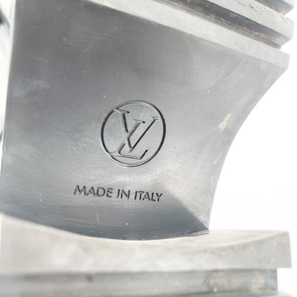 Louis Vuitton Black Leather Samourai Platform Chain Link Chunky Sandal EU 37 - Picture 13 of 15